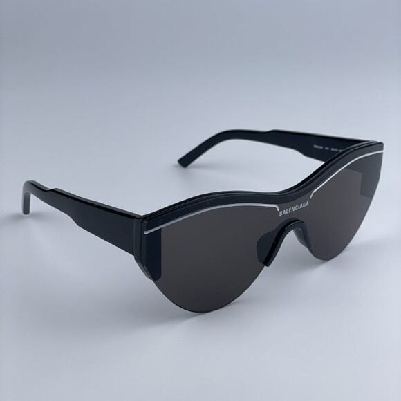 NEW Balenciaga BB0004S 001 Black Grey Shield Unisex Sunglasses - Picture 8 of 13